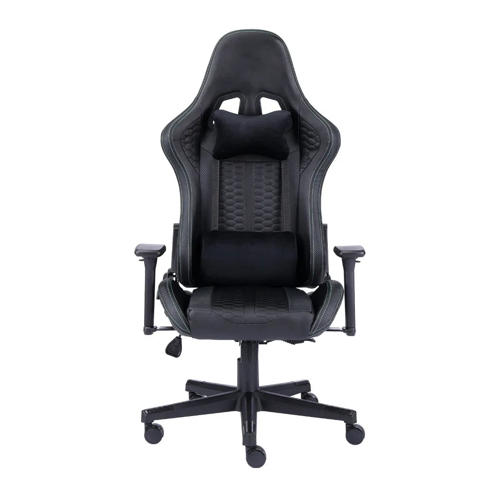 YYHCRazer Swivel Gaming Chair with Massage Feature Foldable Cooling PU Leather Iron Synthetic Leather PVC Convertible with Footr