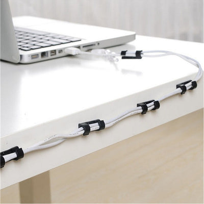 20PCS Cable Clips Organizer Self-Adhesive Drop Wire Holder Cord Management Tidy Fixed Clamp for TV PC Wire Cable Home Office