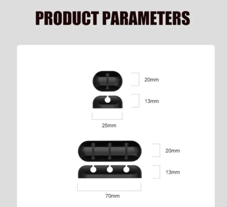 Grwibeou Cable Organizer Silicone USB Cable Winder Desktop Tidy Management Clips Cable Holder For Mouse Headphone Wire Organizer