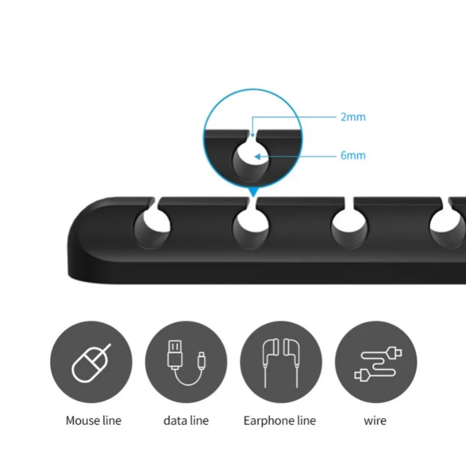 Grwibeou Cable Organizer Silicone USB Cable Winder Desktop Tidy Management Clips Cable Holder For Mouse Headphone Wire Organizer