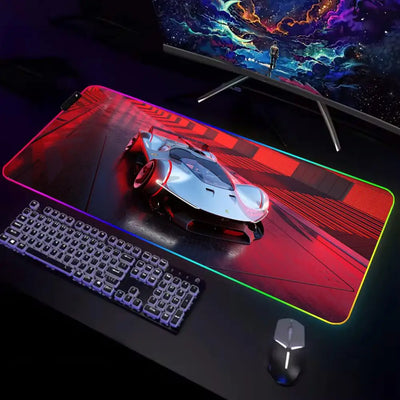 Gamer Rug Big Mouse Pad Gamer Rgb Desk Mat Back Light Led Mousepad Setup Gaming Accessories Deskmat Big Mousepepad Backlight