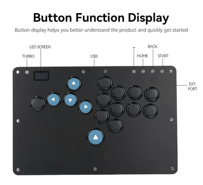 Haute42- COSMOX Hitbox Fighting Gaming Joystick For PC/PS3/PS4/PS5/XBOX Switch Steam Leverless Controller Rims Rim Button Rim