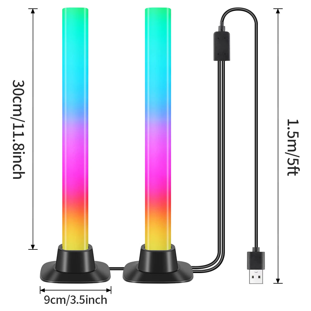 60CM Desk Light Bar Monitor RGB Music Rhythm Ambient Lamps Screen Hanging Lighting for Gaming Work Dimming Monitor Lights Bar