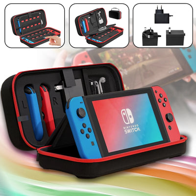 For Switch/OLED Console Compatible Carrying Case Set - Hard Portable Protective Travel Case w/ Clear Case 2in1 Set