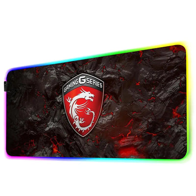 M-MSI Logo Mouse Pad Gamer Rgb Desk Mat Back Light Led Mousepad Setup Gaming Accessories Deskmat Big Mousepad Backlight