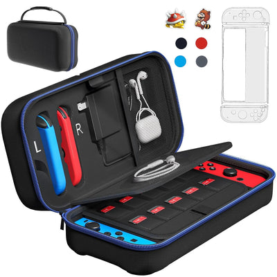 For Switch/OLED Console Compatible Carrying Case Set - Hard Portable Protective Travel Case w/ Clear Case 2in1 Set