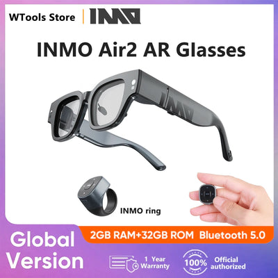 INMO Air2 AR Glasses Wireless Smart Glasses Dual Screen Touch with Control Ring ChatGPT AI Assistant Real Time Translation