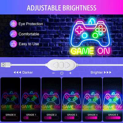 Game Zome Neon Sign LED Wall Decor USB Powered  Acrylic For Gaming Lighting Bedroom Bedside Wall Decor Gamer Party Birthday Gift