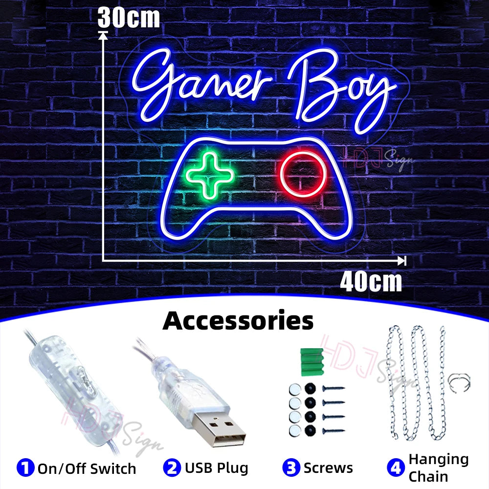 Neon Led Sign Gamer Boy Girl Room Decor Bedroom Wall Hanging Neon Sign Led Light USB Party Decor Birthday Neon Lights Cool Gifts