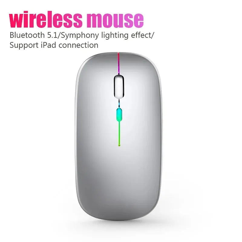 Wireless Mouse Gaming Mouse Backlight USB Compatible RGB Rechargeable Mice Silent Backlit Ergonomic Gaming Mouse for Laptop PC