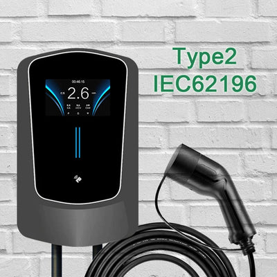 AFAX EV Charger Type2 Cable 32A EVSE Wallbox Electric Vehicle Car Charger Wallmount APP Control 7KW 11KW 22KW Charging Station