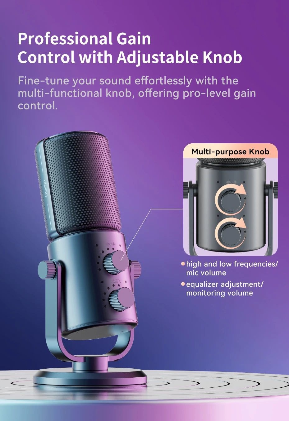 Ulanzi DCM-05 Condenser Microphone Cardioid Polar Pattern for Gaming Podcasting Livestreaming Voice Metting for Phone Cumputer