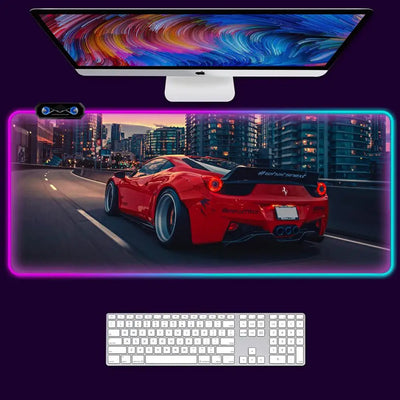 Gamer Rug Big Mouse Pad Gamer Rgb Desk Mat Back Light Led Mousepad Setup Gaming Accessories Deskmat Big Mousepepad Backlight