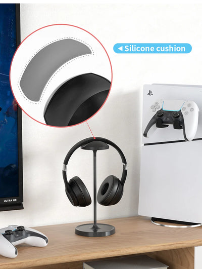 Headphone Stand for Desk Universal Gaming Headset Holder Aluminuim Rod Plastic Stable Base Earphone Stand Black White Support