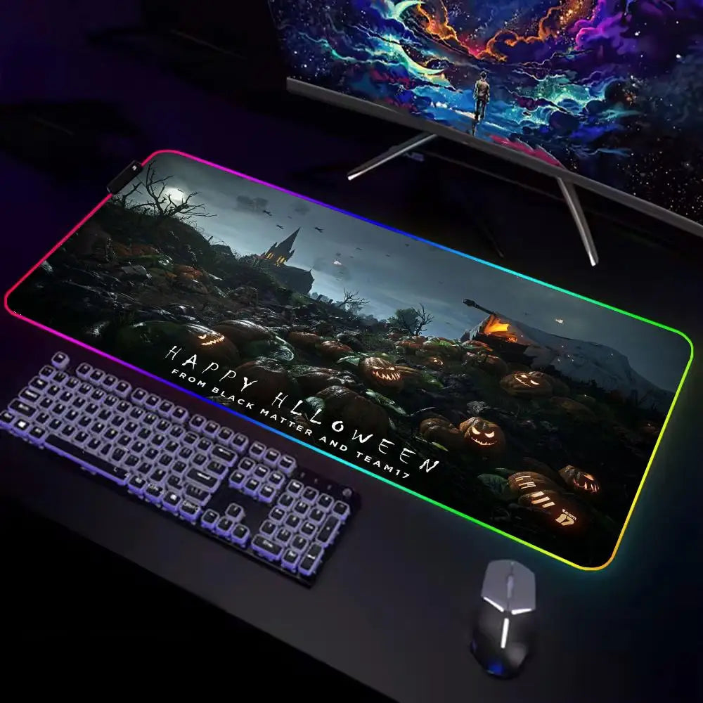 Skin Game Lies Of P Mouse Pad Gamer Rgb Desk Mat Back Light Led Mouse Setup Gaming Accessories Deskmat Big Mousepepad Backlight