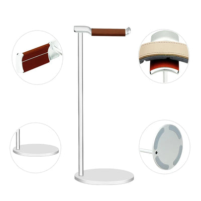 Curved Headphone Stand Rack Sturdy Metal Gaming Headset Earphone Holder Hanger With Solid Base For Table Desk Display