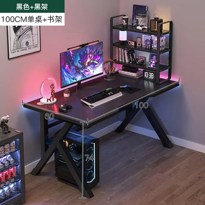 cheap modern simple gaming table and chair set with shelf for home computer gaming desk standing room decoration