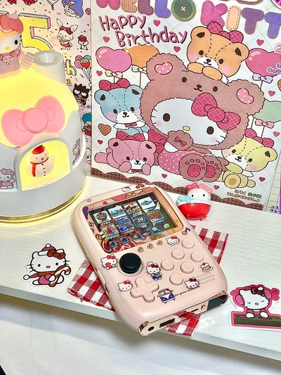 Hello Kitty Power Bank Mini Game Portable Retro Handheld Game Console Soft Light Color Screen Birthday Toys Girls' Gifts