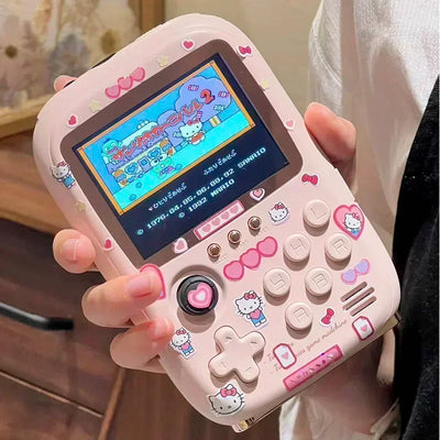 Hello Kitty Power Bank Mini Game Portable Retro Handheld Game Console Soft Light Color Screen Birthday Toys Girls' Gifts