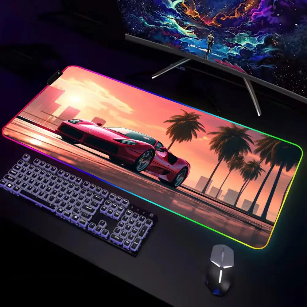 Gamer Rug Big Mouse Pad Gamer Rgb Desk Mat Back Light Led Mousepad Setup Gaming Accessories Deskmat Big Mousepepad Backlight