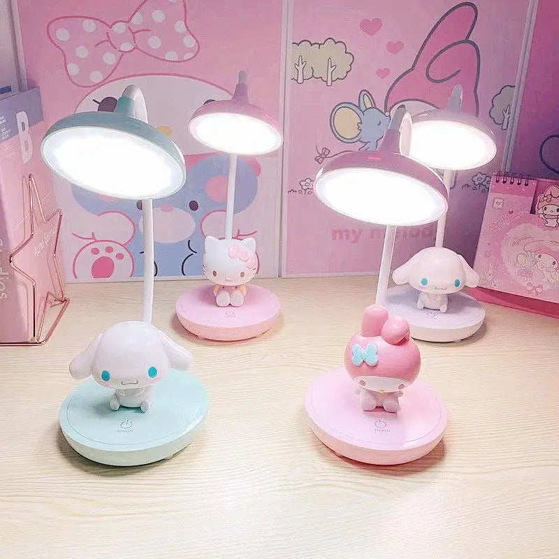 Kawaii Sanrio Cinnamoroll My Melody Cartoon LED Desktop Bedside Desk Lamp Night Light Ornaments Daily Necessities