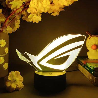 ROG Logo LED Gaming Setup Table Lamp Cool Birthday Gift Republic of Gamers Night Lamp RGB Flashing Desktop Room Decoration