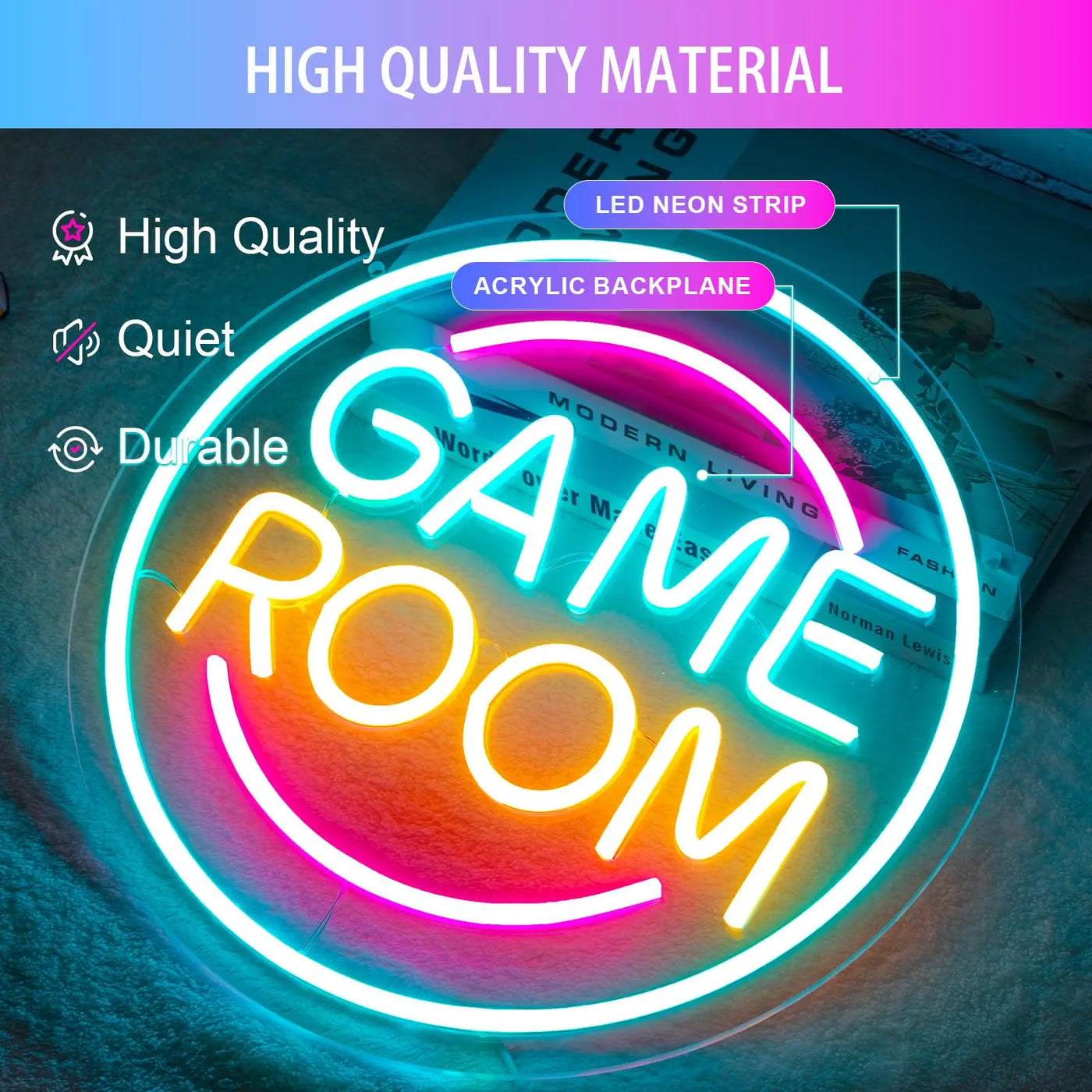 Game Zome Neon Sign LED Wall Decor USB Powered  Acrylic For Gaming Lighting Bedroom Bedside Wall Decor Gamer Party Birthday Gift