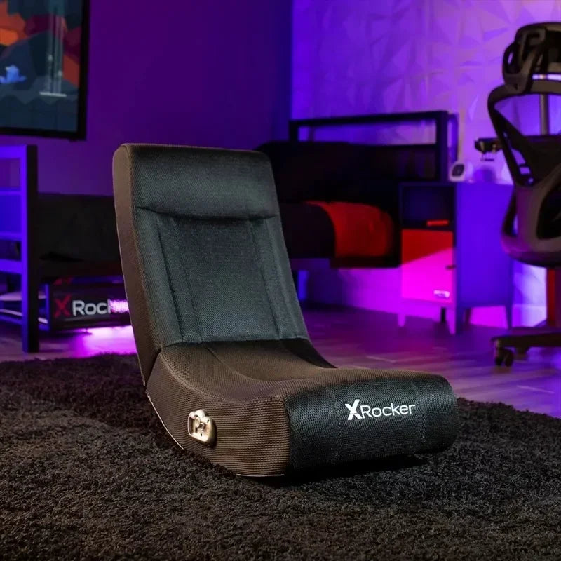 Solo RGB Floor Rocker Gaming Chair, Black Mesh 29.33 in x 14.96 in x 24.21 in