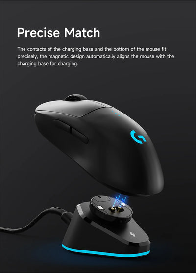 Gaming Mouse Charger For Logitech G PRO Wireless X Superlight 2 DEX G502 X Plus G703 G903 HERO Pro2 Lightspeed Mice Dock Station