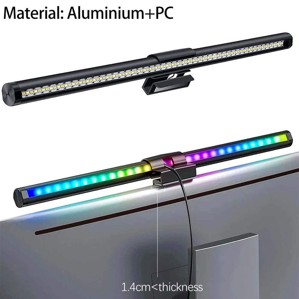 LED Monitor Light Bar RGB Desk Lamp Dimmable Office Eye-caring Table Lamps  for Study Reading Computer Screen Hanging Light 44cm