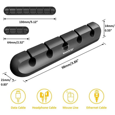 Cable Organizer Management Wire Holder Flexible USB Cable Winder Tidy Silicone Clips For Mouse Keyboard Earphone Protector