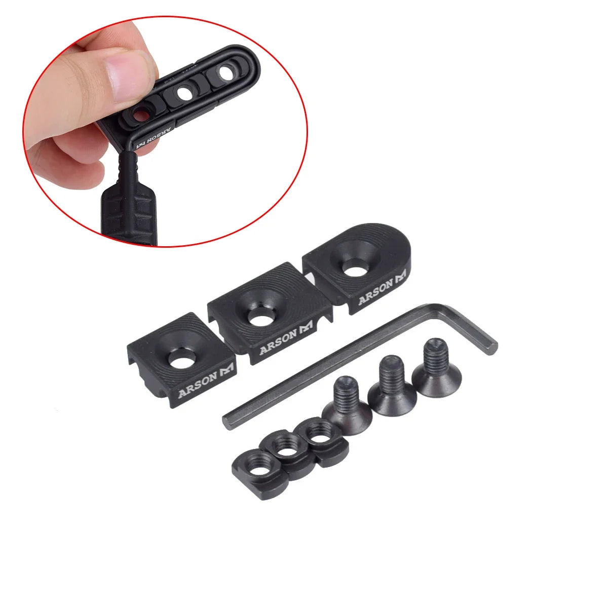 Tactical 3PCS Arson Machine Cable Management MLOK WireGuide System For M300 M600 PEQ Weapon Flashlight Switch Cable Clip