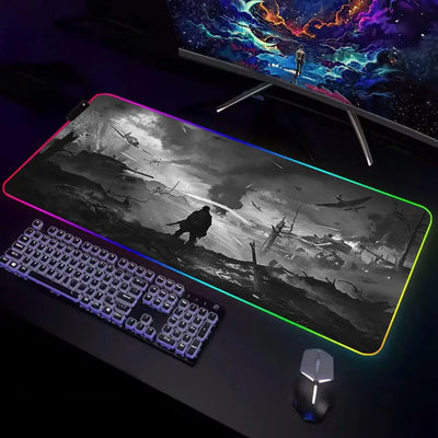 Skin Game Lies Of P Mouse Pad Gamer Rgb Desk Mat Back Light Led Mouse Setup Gaming Accessories Deskmat Big Mousepepad Backlight