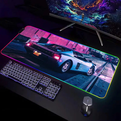 Gamer Rug Big Mouse Pad Gamer Rgb Desk Mat Back Light Led Mousepad Setup Gaming Accessories Deskmat Big Mousepepad Backlight