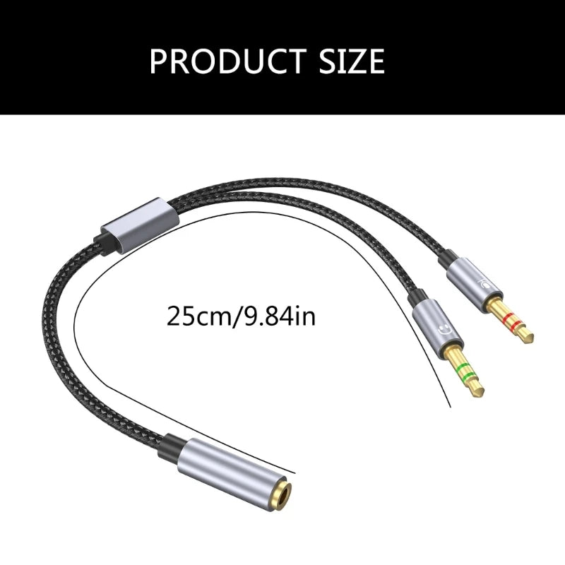 Durability 3.5mm Headsets Y Splitter Cable Headphone Splitter For Connecting PC, Gaming Consoles To Headsets Speakers Dropship