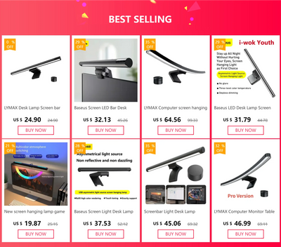 LYMAX Desk Lamp Screen bar Display Hanging Light Eyes Protection PC Computer Monitor Light Bar Wireless Remote Control