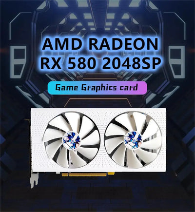 USED AXSNOW Gaming Graphics Card AMD RX580 8GB GDDR5 256Bit PCI Express 3.0 ×16 Radeon GPU Computer Video Card placa de video