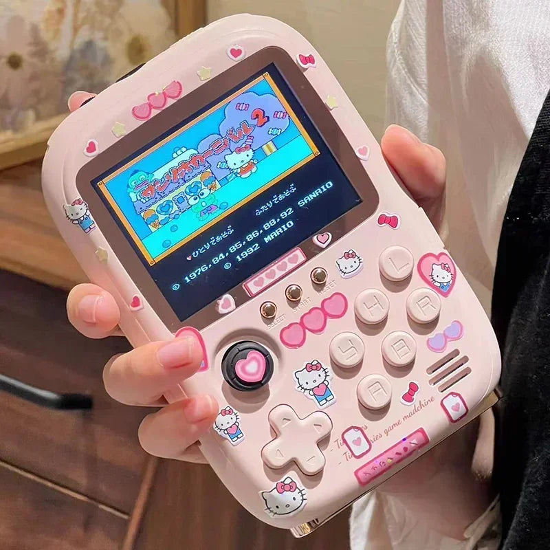 Hello Kitty Power Bank Mini Game Portable Retro Handheld Game Console Soft Light Color Screen Birthday Toys Girls' Gifts