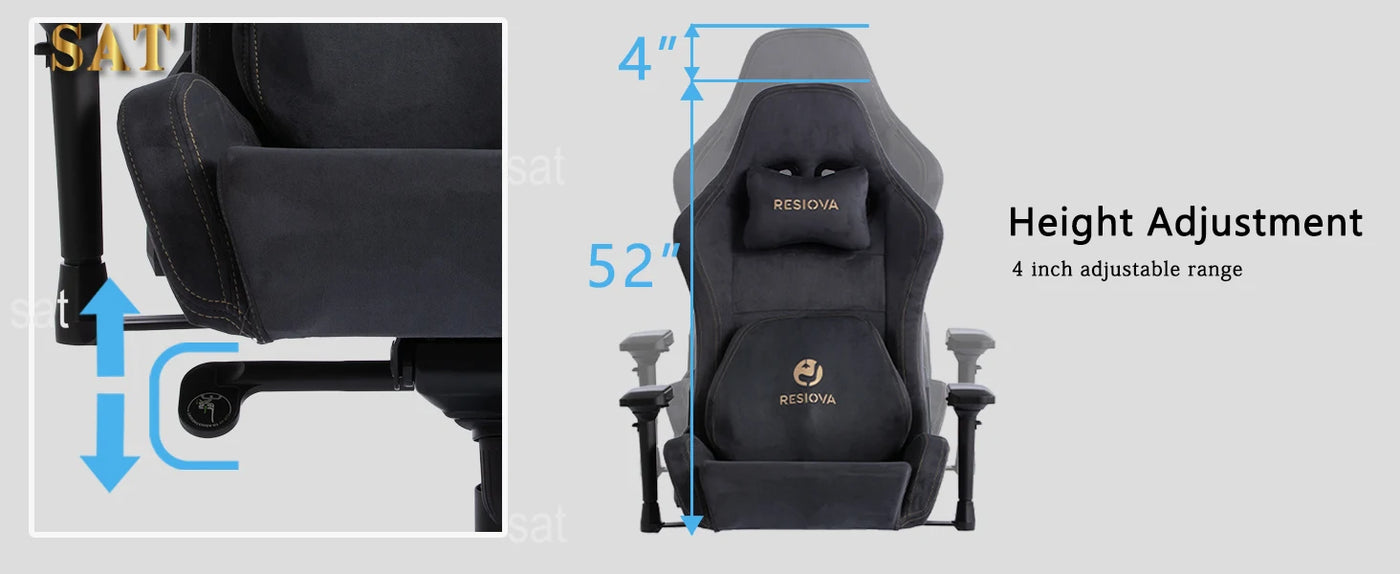 Tank Gaming Chair with Suede Fabric,with 3D-Lumbar Support and 4D-Armrests,400LBS Capacity Video Gaming Chair for Adult chairs