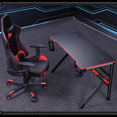 Buy Big Black Metal Standing Electric LED Computer Gamer Gaming Table Set For Laptop PC RGB Racing Gaming Desk With Chair Combo