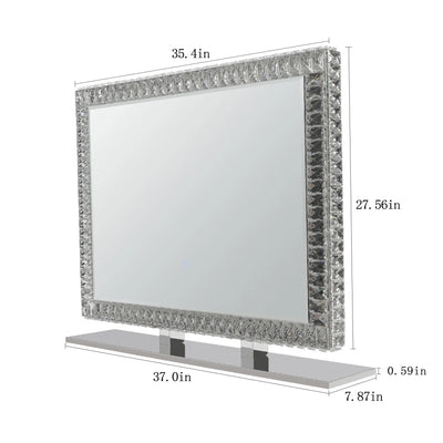 Bedroom Salon Beauty Table Diamond Vanity Light Up Mirror for Makeup LED Crystal Mirror Light with Dimmable Lights