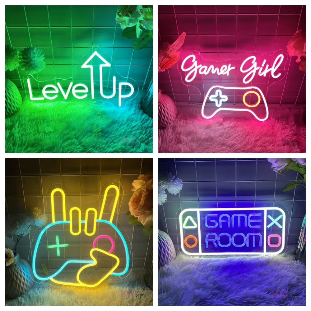 Gaming Neon Led Sign Game Room Bedroom Wall Decor Neon Lights Internet Neon Night Lights Party Bar Club Boys Girls Gamer Signs