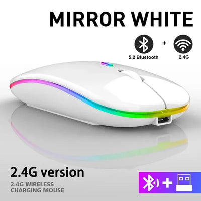 Wireless Mouse Gaming Mouse Backlight USB Compatible RGB Rechargeable Mice Silent Backlit Ergonomic Gaming Mouse for Laptop PC