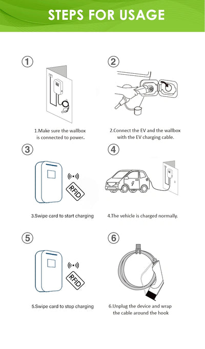 Andalung EV Charging Station 7Kw 1P With APP Wifi Control  32A Type2 GBT Electric Vehicle Car Charger EVSE Wallbox Wall Mount