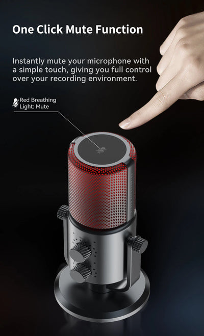 Ulanzi DCM-05 Condenser Microphone Cardioid Polar Pattern for Gaming Podcasting Livestreaming Voice Metting for Phone Cumputer