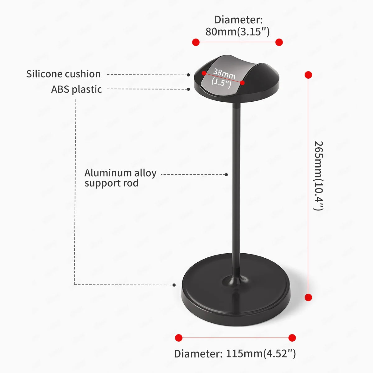 Headphone Stand for Desk Universal Gaming Headset Holder Aluminuim Rod Plastic Stable Base Earphone Stand Black White Support