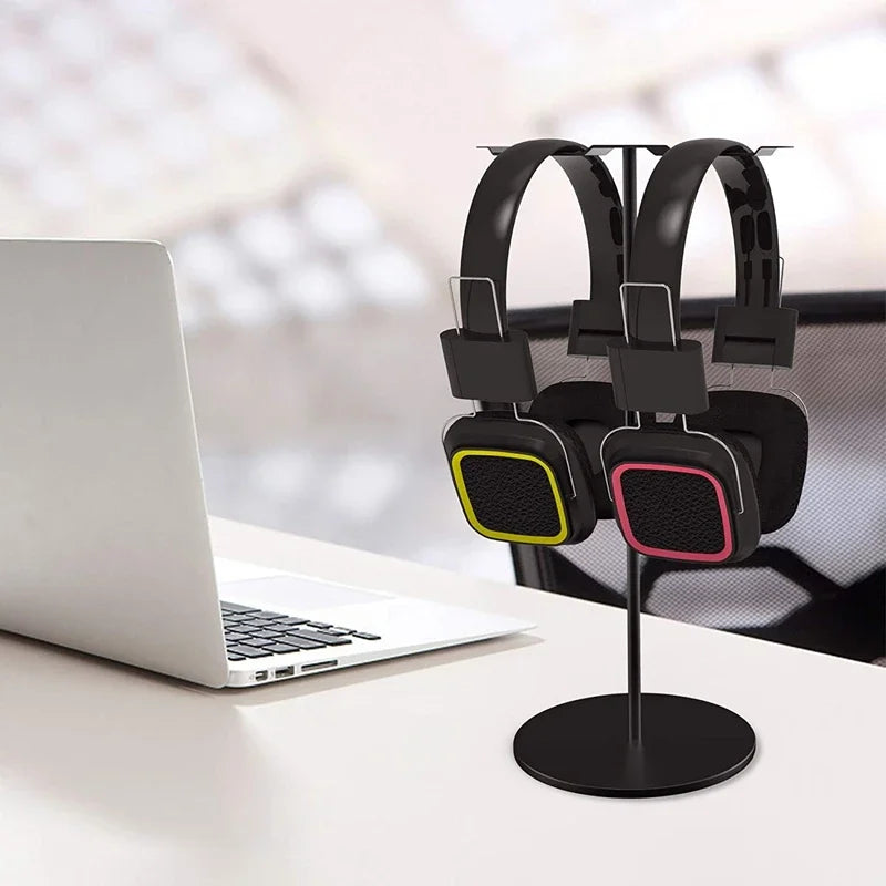 Aluminum Double Headphone Stand For Desk PC Gaming Headsets Holder, Headphones Stand, Hanger Desk Display,Dual Balance