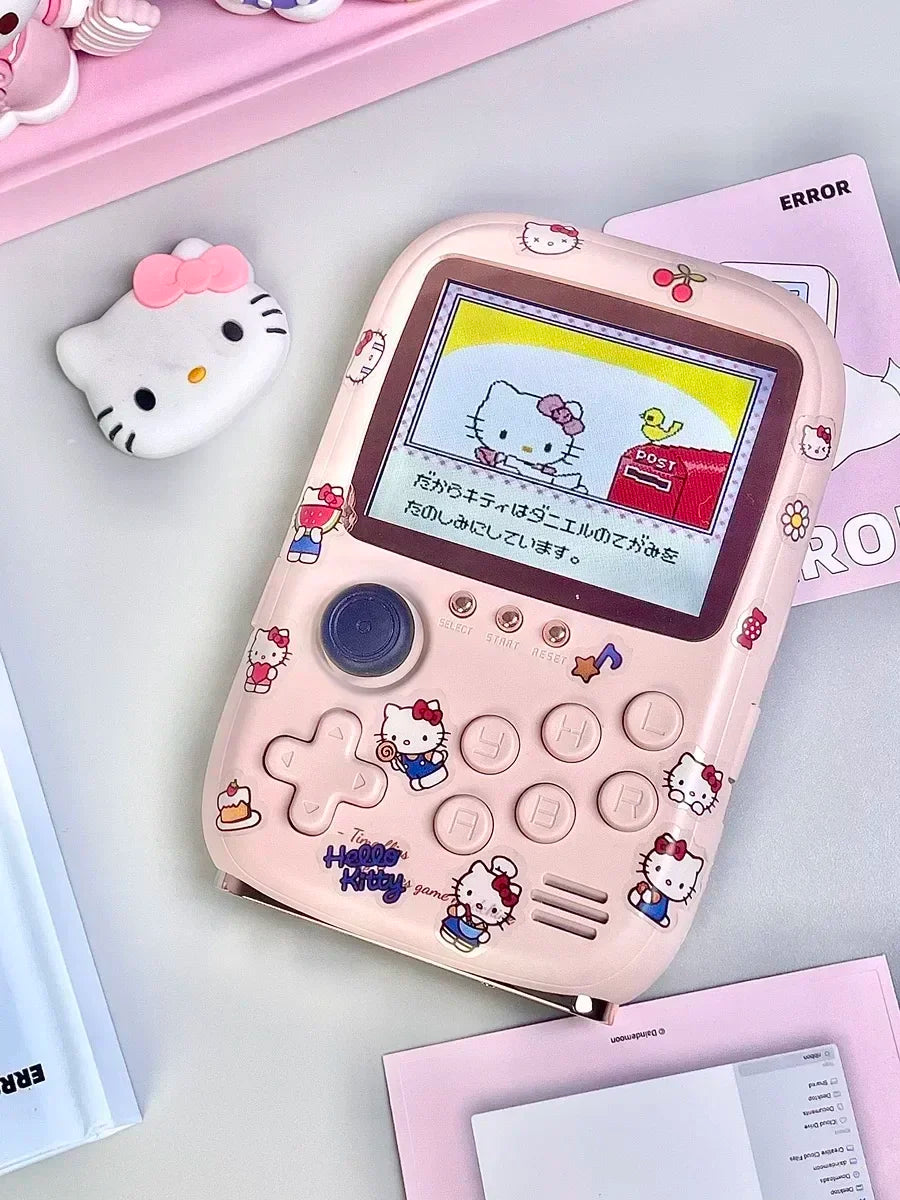 Hello Kitty Power Bank Mini Game Portable Retro Handheld Game Console Soft Light Color Screen Birthday Toys Girls' Gifts