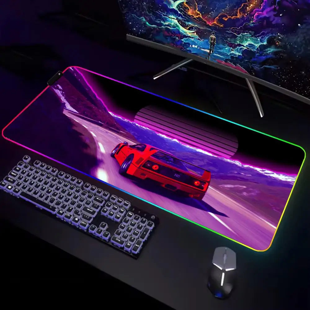 Gamer Rug Big Mouse Pad Gamer Rgb Desk Mat Back Light Led Mousepad Setup Gaming Accessories Deskmat Big Mousepepad Backlight