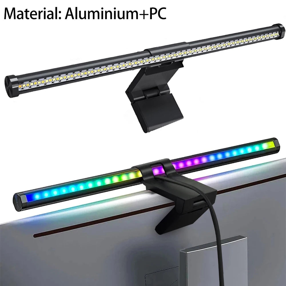 LED Monitor Light Bar RGB Desk Lamp Dimmable Office Eye-caring Table Lamps  for Study Reading Computer Screen Hanging Light 44cm